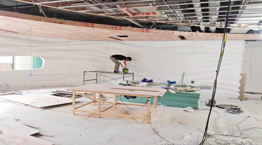 湖南長沙會所GRG波浪板背景墻工程案例 湖南長沙會所GRG波浪板背景墻工程案例