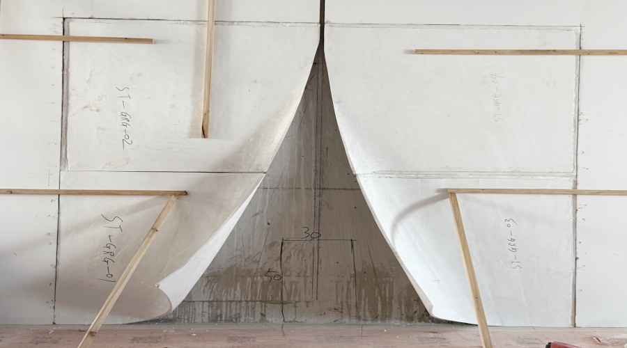 汕頭GRG折頁背景墻造型工程案例 汕頭GRG折頁背景墻造型工程案例